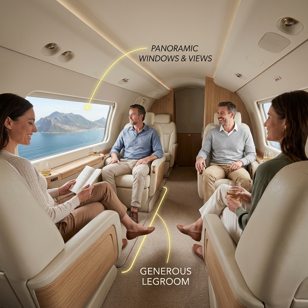 Luxury aircraft cabin interior